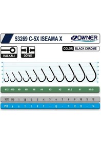 Resim Owner 53269 C-5x İseama X Black Chrome Sazan İğnesi 