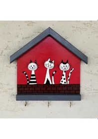 Resim Binbirtrend Kedili Anahtarlık Anahtar Askısı Ve Taş Boyama, Duvar Süsü Gb-015 Diğer 