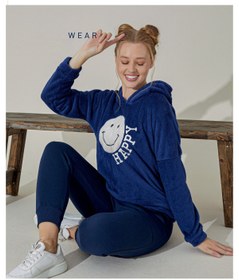 Resim tissue Welsoft Hoodie Kadın Eşofman Takımı (Happy) 