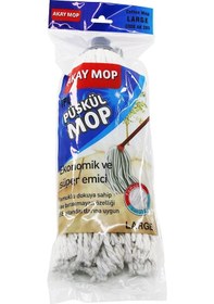 Resim Large Örgülü İpli Püskül Pamuk Mop Açık Gri 