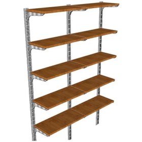 Resim Rafburada Rafburada® 5 Katlı Duble Kitaplık. Ahşap Duvar Rafı. Dekoratif Ra 