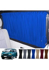 Resim Pandami Volkswagen T4 - Transporter / Caravelle Uzun Şase 1990-2003 Uyumlu Mavi Raylı Oto Perde Takımı 