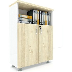 Resim Modüler Dünyası Kapaklı Kitaplık Dosya Dolabı - 80X38X117 (307711431) Beyaz - Meşe 