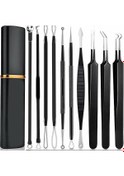 Resim Mufunye Sivilce Çıkarıcı Alet Seti, 10 Adet Profesyonel Siyah Nokta Çıkarıcı Akne Temizleme Kiti 