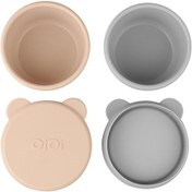 Resim Oioi 01400007 Silikon Kapaklı Mini Kase 2li Bubble Bej - Gri 