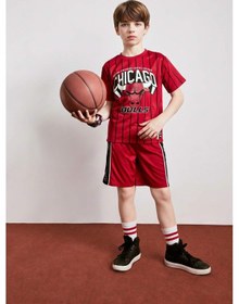 Resim Defacto Nba Chıcago Bulls New Regular Fıt Bisiklet Yaka Kısa Kollu Tişört Erkek Çocuk H2879a826hsrd70 Kırmızı-rd70 