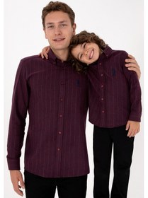 Resim U.s. Polo Assn. Erkek Çocuk Bordo Gömlek Desenli 50316670-vr014 Bordo 