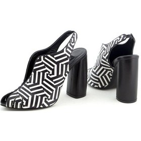 Resim 458-14015 Hakiki Deri Özel Tasarim El Yapimi Topuklu Ayakkabi Siy 