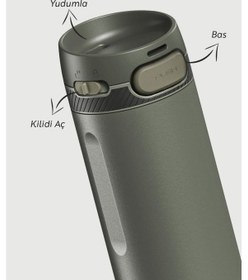 Resim Stevig 4 Action Trigger-control Çelik Termos 500 Ml Climbing Ivy St-228 Yeşil 