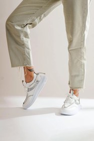 Resim Prego (Oc Shoes) Poli Hafif Taban Bağcıklı Taş Biye Detaylı Kadın Spor Ayakkabı BEYAZ 