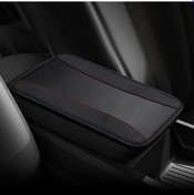 Resim Besthome1 Siyah Kırmızı Çizgili 1 Adet Pu Deri Araç Kolçak Pedi Universal Toz Su Geçirmez Koruma 