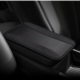 Resim Besthome1 Siyah Kırmızı Çizgili 1 Adet Pu Deri Araç Kolçak Pedi Universal Toz Su Geçirmez Koruma 