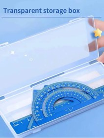 Resim BGA 4 pcs Geometri gönye açı bulucu cetvel seti açı ölçer, üçgen cetvel seti metal üretim 