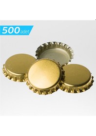 Resim Soda Gazoz Bira Konserve Şişe Kapağı Taç Metal Kapak 500 Adet Gold 