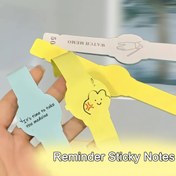 Resim 50'li Paket Saat Şeklinde Yapışkan Not Kağıtları - Mavi ve Sarı El Tasarımı ile Yazılabilir Yüzey & Kolbağcık Stili Hatırlatıcılar için Kolay Yırtılabilen Kenarlar, Mezuniyet Hediyeleri, Dönem Sonu Ödülleri, Ofis & Okul Malzemeleri, Yaratıcı Not Alım | Esprili Kırtasiye | Dayanıklı Kağıt, Not Defterleri 