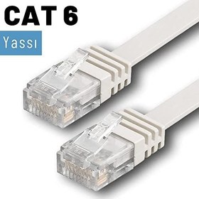 Resim IRENIS CAT6 Yassı Ethernet Network Lan İnternet Kablosu Beyaz 5 Metre 