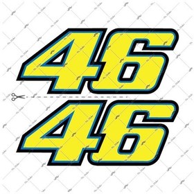 Resim Bay Etiket Rfhlm51 Reflektif Rossi 46 Sticker Seti 2'Li Set 