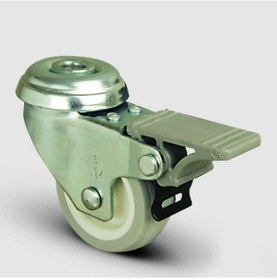 Resim EP04ZKC75F Oynak Delik Bağlantılı Frenli PVC Tekerlek Çap:75 