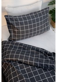 Resim Bikare Basic Pamuklu Ranforce Tek Kişilik Nevresim Seti - Antrasi Antrasit 