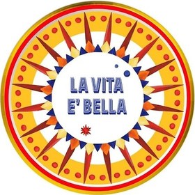 Resim Baci Milano Dolce Vita La Vita Bella Servis Tabağı 16 Cm Turuncu 