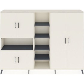 Resim Arges Dolap 13 Raflı 6 Kapaklı 220x30x163 Aytaşı-aytaşı/antrasit Aytaşı-aytaşı/antrasit 