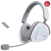 Resim ASUS ROG DELTA II - BEYAZ KABLOSUZ OYUN KULAKLIĞI (50MM TİTANYUM SÜRÜCÜLER ROG SPEEDNOVA 10MM SÜPER GENİŞ BANT MİKROFON 153-SAAT PİL ÖMRÜ DUALFLOW SES BT 2.4GHZ 3.5MM PC SWITCH PS4 PS5 XBOX 