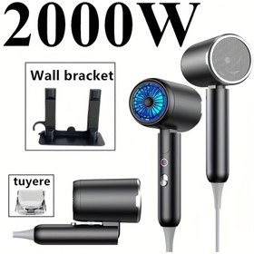 Resim 2000W Katlanabilir Saç Kurutma Makinesi 3-in-1 Fonksiyonlarla (Saç Kurutma Makinesi, Konsantre ve Difüzör) - Yüksek Güç 2000W, 3 Hız Ayarlı, 3m Kablo, Duvara Monte Edilebilir, Ev ve Seyahat için Kompakt Tasarım, Seyahat Saç Kurutma Makinesi, Şık Metalik Bitiş, Dayanıklı İnşaat 