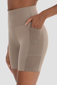 Resim Superstacy Wawel File Detaylı Taş Rengi Bisiklet Şortu 