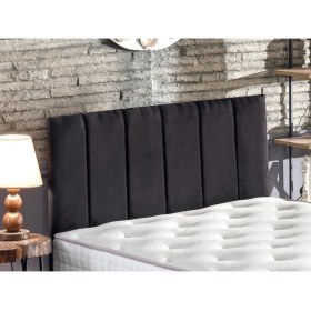 Resim Piano Lite Tek Kişilik Yatak Başlığı - 120 cm Siyah Kumaş Başlık 