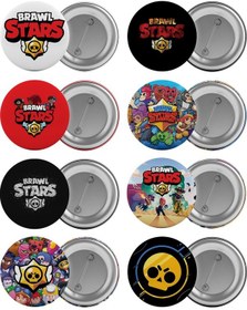 Resim Brawl Stars Çanta Rozeti Seti 8 Adet En Büyük Boy 5.8Cm Iğneli Br 