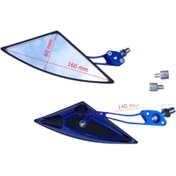 Resim Motobir Ayna Takımı Mavi 8mm-10mm Üçgen Modifiye Universal 