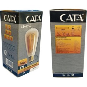 Resim Cata CT-4350 4W (30W) Armut Rustik Ampul Amber 3 Adet Edison Ampul 