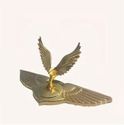 Resim Hightower Altın 3d Uçan Kartal Metal Araç Amblemi Dayanıklı Kaput Dekoru 