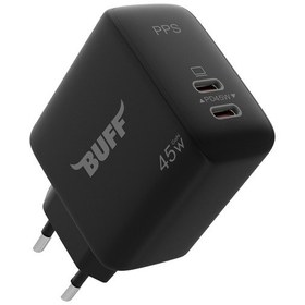Resim Buff Bl62-2c 45w Hızlı Şarj Cihazı Siyah 
