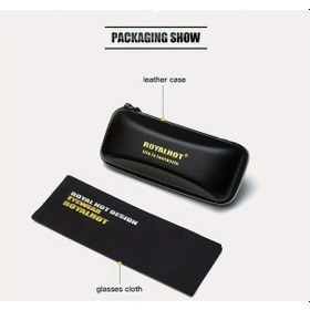 Resim Fastbuy Royale Polarize Gözlük - Boz Sörf Balıkçılık - Retro Kare Tasarım - Hafif Ve Dayanıklı - Altın Renk Altın 