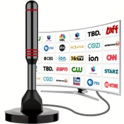 Resim 2025 TV Anteni | Akıllı TV İçin Güçlü Manyetik Tabanlı Dijital TV Anteni | Yerel Kanallar, Ev Eğlencesi Kurulumu, Şık Tasarım, Kompakt Anten, Yüksek Kaliteli Malzemeler, Dayanıklı Yapı, Uzun Mesafe Alımı, Kablo Kesiciler, Ev Sineması Kurulumu, Apartman Dwellers İçin 360° ve Uzun Menzilli HD TV Anteni 