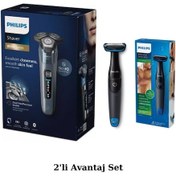 Resim Philips Shaver Series 8000 S8692/35 Aquatouch Islak Kuru Tıraş Makinesi + Bg1024 Vücut Tıraş Makinesi Seti 3 - 4 Saat 