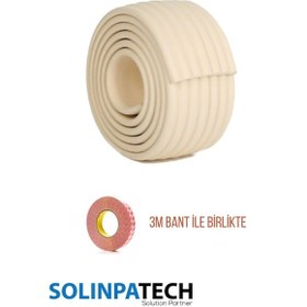 Resim Krem Rengi Geniş Yüzey Kauçuk Köşe Bandı – 2 M Darbe Önleyici Koruma + 3 M Bant 