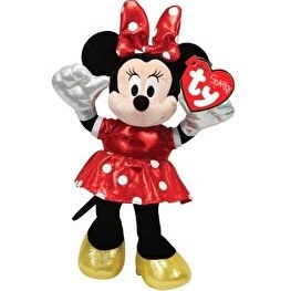 Resim TY Parlak Kırmızı Elbiseli Minnie Mouse Peluş 15 Cm 