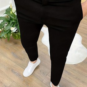Resim Erkek Skinny Fit Düz Renk Fermuarlı Polyester Örgü Kumaş Orta Esneklik Tüm Sezon Temel Pantolon 
