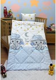 Resim Komfort Home Baskılı %100 Pamuklu Silikon Elyaf Bebek Yorganı+Yastık 