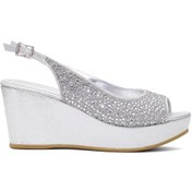 Resim Beety 25by223.343 Kadın Dolgu Topuk Sandalet Gümüş Gümüş 