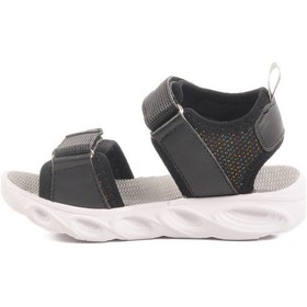 Resim Siyah Cırtlı Işıklı Erkek Çocuk Spor Sandalet 018127 P Siyah 