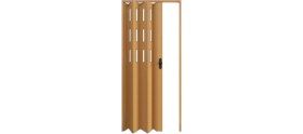 Resim Faran Dekorasyon 87 x 230 Meşe Renk Camlı Pvc Akordiyon Katlanır Kapı - Frnakmodel-134 