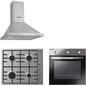 Resim Hoover 3'lü Inox Ankastre Set ( HCH6MXTK Davlumbaz/ HHW6LMX Ocak/ HON602X-TN Fırın) 