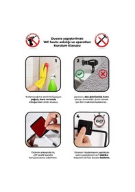 Resim Atacı Yapışkanlı Tasarım Uzun Havluluk Havlu Askısı / Siyah 
