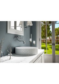 Resim Siena 43 CM Tezgah Üstü Oval Lavabo Beyaz 