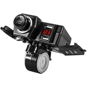 Resim Motosiklet Araba Çift Usb Cep Telefonu Şarj Cihazı Çakmak Arayüzü İle Çok Fonksiyonlu Dijital Ekran Araç Şarj Cihazı, Stil: Dyuk Kırmızı Işık Diğer 