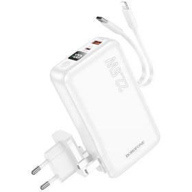 Resim 10000MAH Powerbank, Avrupa ve Amerika Adaptörlü Güç Bankası, iPhone ile Uyumlu Şarj Seviyesi LED Gösterli Kompak ve Modern Tasarım BJ39 