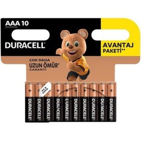 Resim Duracell LR03 MN2400 Basıc İnce AAA Pil 10'lu 